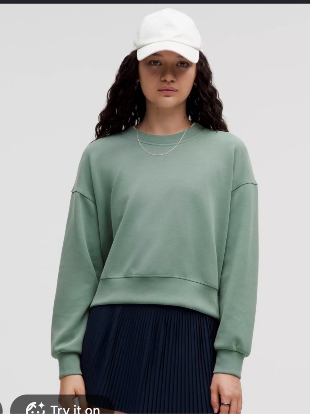 lululemon athletica Softstreme Cropped Sweatshirt in Sage Green